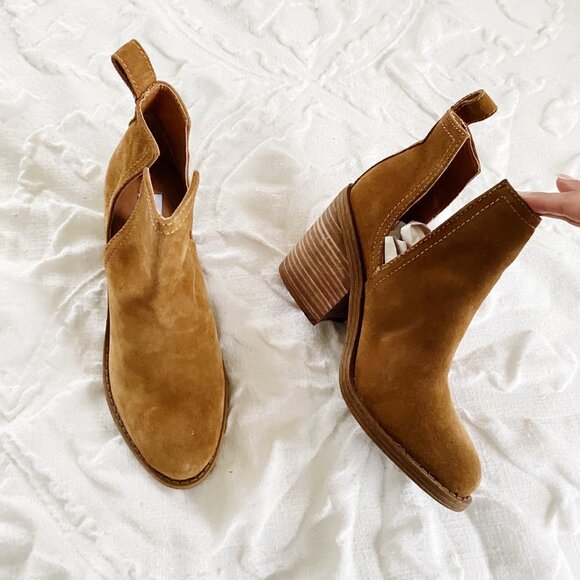Steve Madden Sharini Chestnut Suede Leather Ankle Booties New - Picture 6 of 8